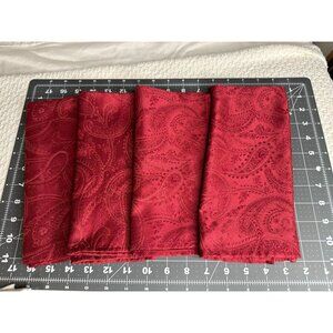 Chaps Home Damask Fabric Cloth Napkins Vtg 19”Cotton Blend Red Elegant 4 Ea